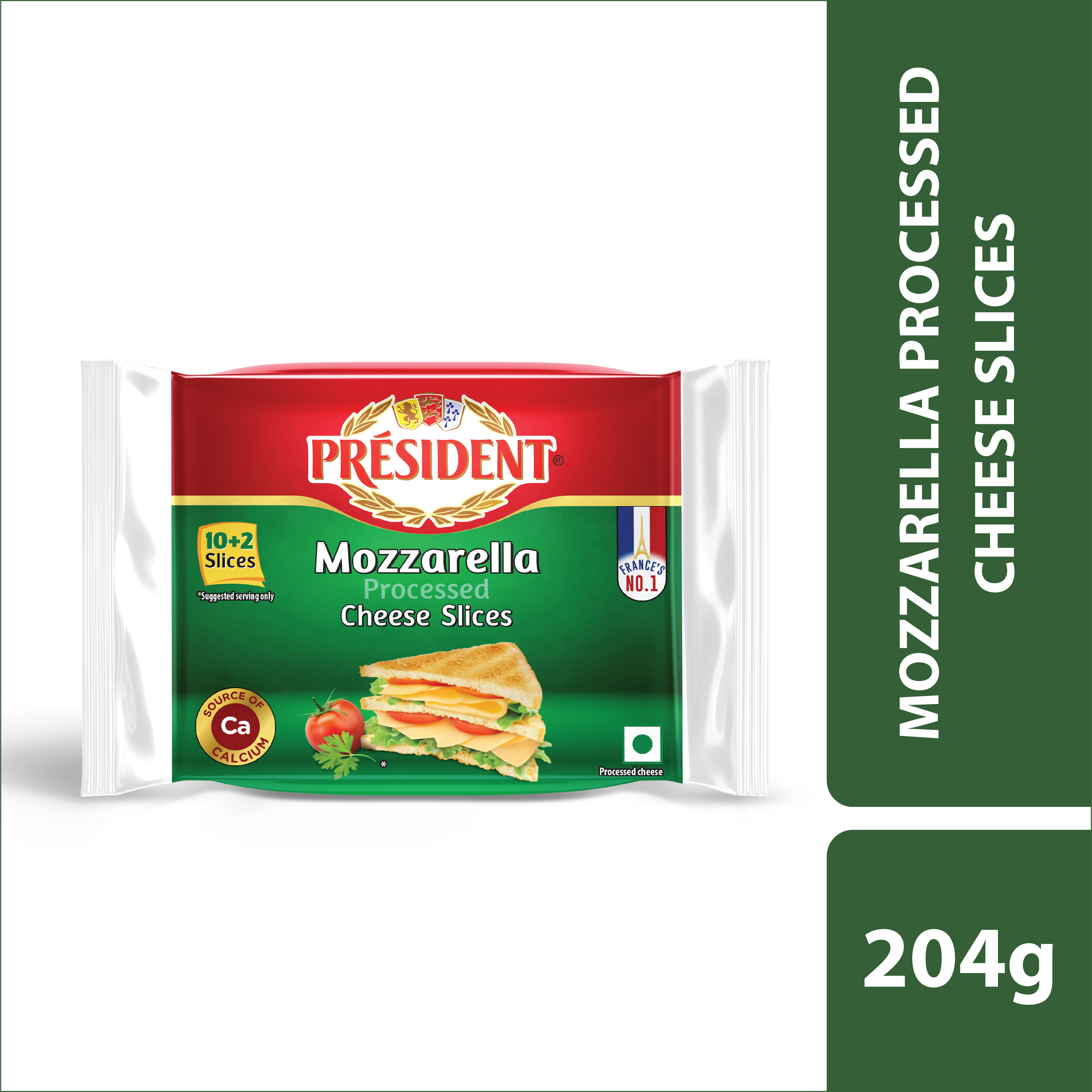 204G Mozzarella Processed Cheese Slices 204G Cheddar Processed Cheese Slices